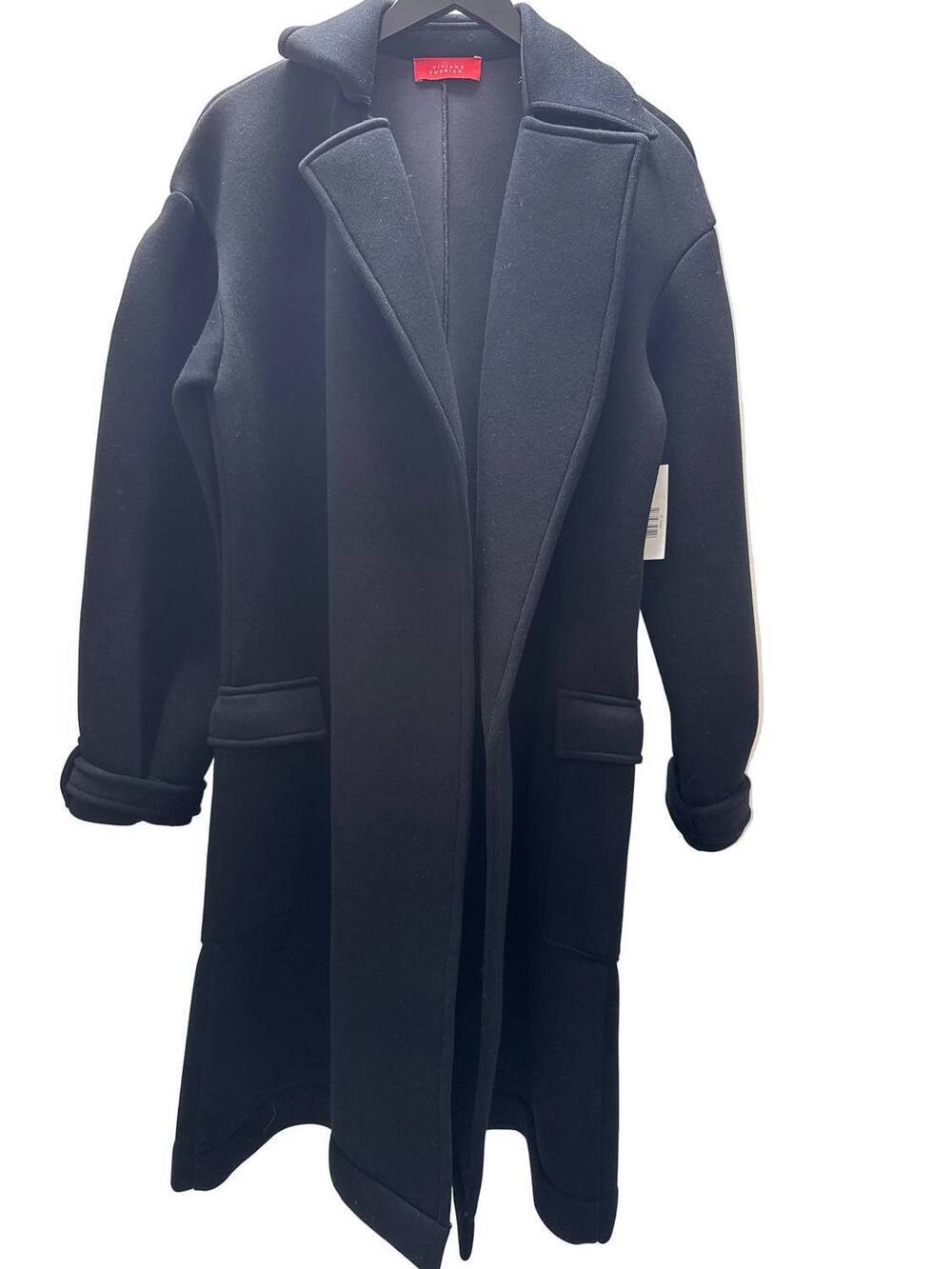 NEW VIVIANE FURRIER women's tricot overcoat in black